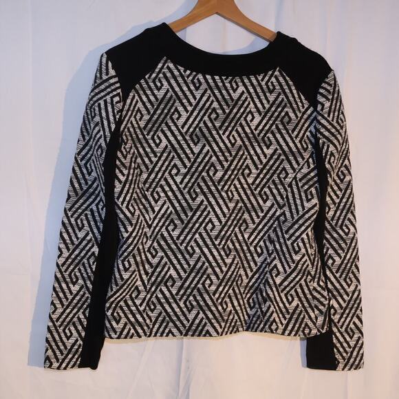 Ruby Road Size 10 Blazer Zip Front Black White Black Trim - Picture 8 of 14